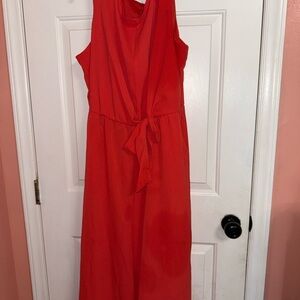 Elegant Red Sleeveless Jumpsuit
